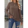 Zeagoo Women’s Sweaters Loose Knit Side Button 2025 Fall Fashion Trendy Casual Pullover Tops Clothes(Nutmeg)