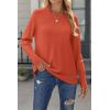 Zeagoo Women’s Sweaters Loose Knit Side Button 2025 Fall Fashion Trendy Casual Pullover Tops Clothes(Orange)