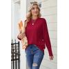 Zeagoo Women’s Sweaters Loose Knit Side Button 2025 Fall Fashion Trendy Casual Pullover Tops Clothes(Red)