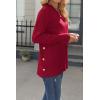 Zeagoo Women’s Sweaters Loose Knit Side Button 2025 Fall Fashion Trendy Casual Pullover Tops Clothes(Red)