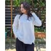 Zeagoo Women’s Sweaters Loose Knit Side Button 2025 Fall Fashion Trendy Casual Pullover Tops Clothes(White)