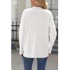 Zeagoo Women’s Sweaters Loose Knit Side Button 2025 Fall Fashion Trendy Casual Pullover Tops Clothes(White)