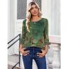 Zeagoo Womens Tops 3/4 Length Sleeve Blouses Dressy Casual Shirt Pleated Front Tunic Floral Printed Spring Clothes(Bobo Green 839)