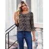 Zeagoo Womens Tops 3/4 Length Sleeve Blouses Dressy Casual Shirt Pleated Front Tunic Floral Printed Spring Clothes(Bobo Navy 869)
