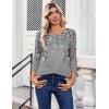 Zeagoo Womens Tops 3/4 Length Sleeve Blouses Dressy Casual Shirt Pleated Front Tunic Floral Printed Spring Clothes(Floral Grey 36)