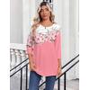 Zeagoo Womens Tops 3/4 Length Sleeve Blouses Dressy Casual Shirt Pleated Front Tunic Floral Printed Spring Clothes(Floral Pink 122)