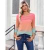 Zeagoo Womens Tops 3/4 Length Sleeve Blouses Dressy Casual Shirt Pleated Front Tunic Floral Printed Spring Clothes(Gradient Blue Pink 218)