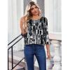 Zeagoo Womens Tops 3/4 Length Sleeve Blouses Dressy Casual Shirt Pleated Front Tunic Floral Printed Spring Clothes(Printed Black White 332)