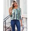 Zeagoo Womens Tops 3/4 Length Sleeve Blouses Dressy Casual Shirt Pleated Front Tunic Floral Printed Spring Clothes(Stripes Green 530)