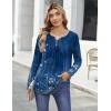 Zeagoo Womens Tops Long Sleeve Shirts Boho Tops for Women 2026 Fall Blouses Ladies Sweatshirts Spring Fashion Clothing(A01-blue Print)