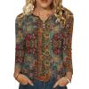 Zeagoo Womens Tops Long Sleeve Shirts Boho Tops for Women 2026 Fall Blouses Ladies Sweatshirts Spring Fashion Clothing(A01-ethnic Style)