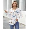 Zeagoo Womens Tops Long Sleeve Shirts Boho Tops for Women 2026 Fall Blouses Ladies Sweatshirts Spring Fashion Clothing(A01-white Print)