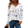 Zeagoo Womens Tops Long Sleeve Shirts Boho Tops for Women 2026 Fall Blouses Ladies Sweatshirts Spring Fashion Clothing(A01-white Print)