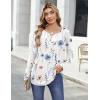 Zeagoo Womens Tops Long Sleeve Shirts Boho Tops for Women 2026 Fall Blouses Ladies Sweatshirts Spring Fashion Clothing(A01-white Print)