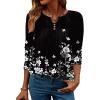 Zeagoo Womens Tops Long Sleeve Shirts Boho Tops for Women 2026 Fall Blouses Ladies Sweatshirts Spring Fashion Clothing(Black Print)