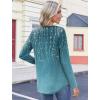 Zeagoo Womens Tops Long Sleeve Shirts Boho Tops for Women 2026 Fall Blouses Ladies Sweatshirts Spring Fashion Clothing(Blue Green Leaf)