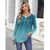 Zeagoo Womens Tops Long Sleeve Shirts Boho Tops for Women 2026 Fall Blouses Ladies Sweatshirts Spring Fashion Clothing(Blue Green Leaf)