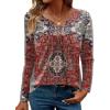 Zeagoo Womens Tops Long Sleeve Shirts Boho Tops for Women 2026 Fall Blouses Ladies Sweatshirts Spring Fashion Clothing(Ethnic Rug Pattern)