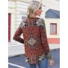 Zeagoo Womens Tops Long Sleeve Shirts Boho Tops for Women 2026 Fall Blouses Ladies Sweatshirts Spring Fashion Clothing(Ethnic Rug Pattern)