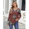 Zeagoo Womens Tops Long Sleeve Shirts Boho Tops for Women 2026 Fall Blouses Ladies Sweatshirts Spring Fashion Clothing(Ethnic Rug Pattern)