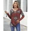 Zeagoo Womens Tops Long Sleeve Shirts Boho Tops for Women 2026 Fall Blouses Ladies Sweatshirts Spring Fashion Clothing(Ethnic Rug Pattern)