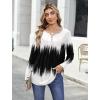 Zeagoo Womens Tops Long Sleeve Shirts Boho Tops for Women 2026 Fall Blouses Ladies Sweatshirts Spring Fashion Clothing(Gradient Black White)