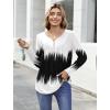 Zeagoo Womens Tops Long Sleeve Shirts Boho Tops for Women 2026 Fall Blouses Ladies Sweatshirts Spring Fashion Clothing(Gradient Black White)
