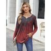 Zeagoo Womens Tops Long Sleeve Shirts Boho Tops for Women 2026 Fall Blouses Ladies Sweatshirts Spring Fashion Clothing(Gradient Ethnic Style)