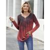 Zeagoo Womens Tops Long Sleeve Shirts Boho Tops for Women 2026 Fall Blouses Ladies Sweatshirts Spring Fashion Clothing(Gradient Ethnic Style)