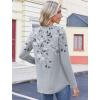 Zeagoo Womens Tops Long Sleeve Shirts Boho Tops for Women 2026 Fall Blouses Ladies Sweatshirts Spring Fashion Clothing(Grey Print)