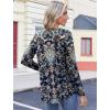 Zeagoo Womens Tops Long Sleeve Shirts Boho Tops for Women 2026 Fall Blouses Ladies Sweatshirts Spring Fashion Clothing(Navy Blue Ethnic)
