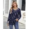 Zeagoo Womens Tops Long Sleeve Shirts Boho Tops for Women 2026 Fall Blouses Ladies Sweatshirts Spring Fashion Clothing(Navy Blue Flowers)