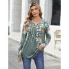Zeagoo Womens Tops Long Sleeve Shirts Boho Tops for Women 2026 Fall Blouses Ladies Sweatshirts Spring Fashion Clothing(Plants Flowers)
