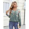 Zeagoo Womens Tops Long Sleeve Shirts Boho Tops for Women 2026 Fall Blouses Ladies Sweatshirts Spring Fashion Clothing(Plants Flowers)