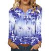 Zeagoo Womens Tops Long Sleeve Shirts Boho Tops for Women 2026 Fall Blouses Ladies Sweatshirts Spring Fashion Clothing(Purple Flowers)