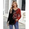 Zeagoo Womens Tops Long Sleeve Shirts Boho Tops for Women 2026 Fall Blouses Ladies Sweatshirts Spring Fashion Clothing(Red Flower)