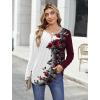 Zeagoo Womens Tops Long Sleeve Shirts Boho Tops for Women 2026 Fall Blouses Ladies Sweatshirts Spring Fashion Clothing(Red Flowers)