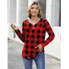 Zeagoo Womens Tops Long Sleeve Shirts Boho Tops for Women 2026 Fall Blouses Ladies Sweatshirts Spring Fashion Clothing(Red Plaid)