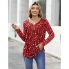 Zeagoo Womens Tops Long Sleeve Shirts Boho Tops for Women 2026 Fall Blouses Ladies Sweatshirts Spring Fashion Clothing(Red White Print)