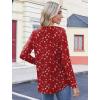 Zeagoo Womens Tops Long Sleeve Shirts Boho Tops for Women 2026 Fall Blouses Ladies Sweatshirts Spring Fashion Clothing(Red White Print)