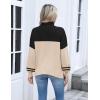 Zeagoo Women’s Turtleneck Sweater 2025 Fall Winter Chunky Knit Sweaters Casual Side Slit Pullover Jumper Top(Apricot Black Stripe)