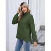 Zeagoo Women’s Turtleneck Sweater 2025 Fall Winter Chunky Knit Sweaters Casual Side Slit Pullover Jumper Top(Army Green)