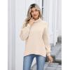 Zeagoo Women’s Turtleneck Sweater 2025 Fall Winter Chunky Knit Sweaters Casual Side Slit Pullover Jumper Top(Beige)