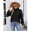 Zeagoo Women’s Turtleneck Sweater 2025 Fall Winter Chunky Knit Sweaters Casual Side Slit Pullover Jumper Top(Black)