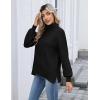 Zeagoo Women’s Turtleneck Sweater 2025 Fall Winter Chunky Knit Sweaters Casual Side Slit Pullover Jumper Top(Black)