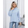 Zeagoo Women’s Turtleneck Sweater 2025 Fall Winter Chunky Knit Sweaters Casual Side Slit Pullover Jumper Top(Blue)