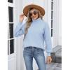 Zeagoo Women’s Turtleneck Sweater 2025 Fall Winter Chunky Knit Sweaters Casual Side Slit Pullover Jumper Top(Blue)