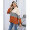 Zeagoo Women’s Turtleneck Sweater 2025 Fall Winter Chunky Knit Sweaters Casual Side Slit Pullover Jumper Top(Colorblock 278)