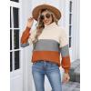 Zeagoo Women’s Turtleneck Sweater 2025 Fall Winter Chunky Knit Sweaters Casual Side Slit Pullover Jumper Top(Colorblock 278)