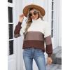Zeagoo Women’s Turtleneck Sweater 2025 Fall Winter Chunky Knit Sweaters Casual Side Slit Pullover Jumper Top(Colorblock 284)
